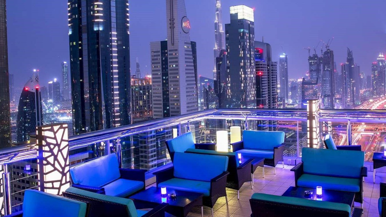 a view from Level 43 rooftop at night