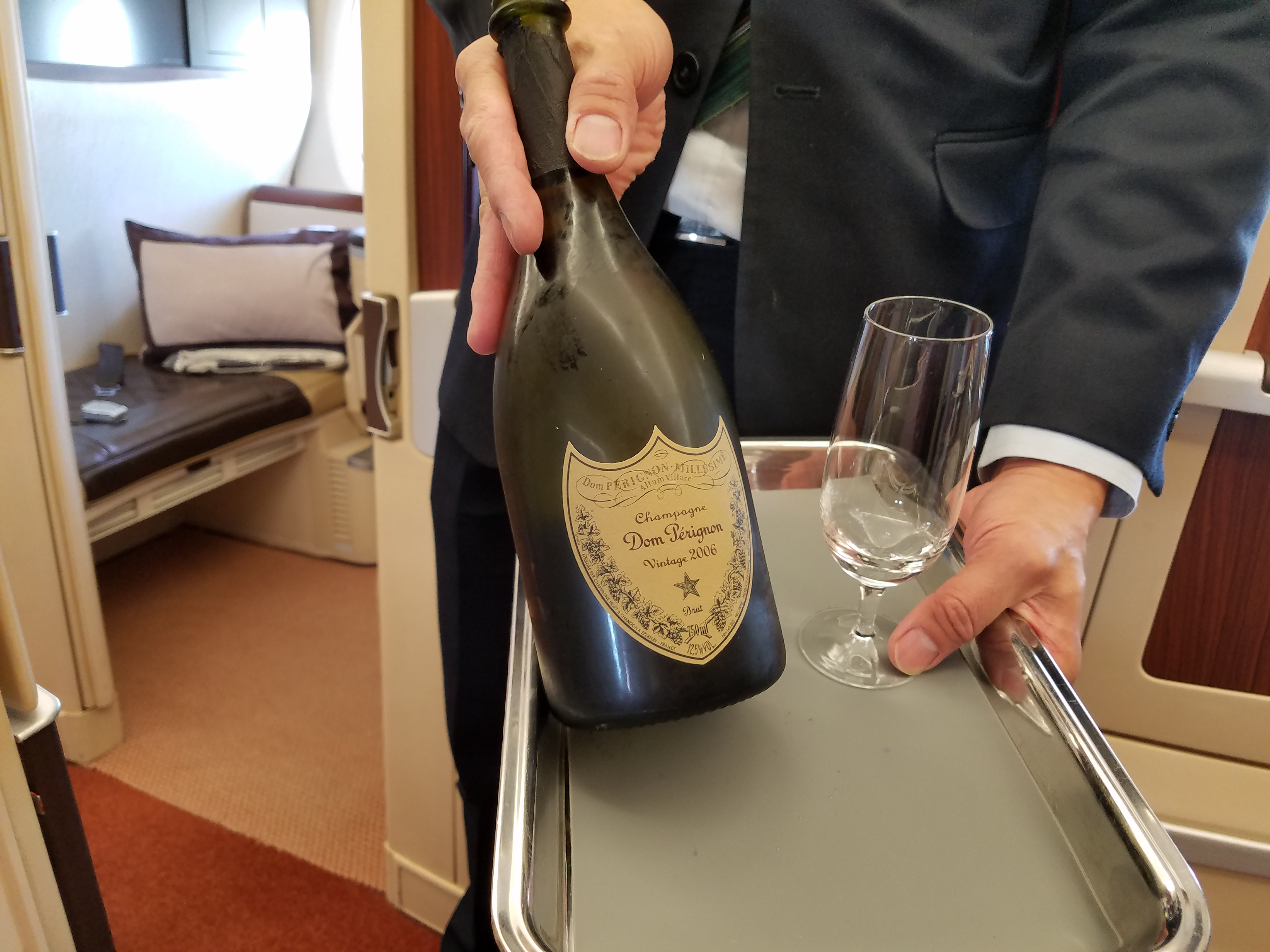 Which airline serves the best Champagne? image
