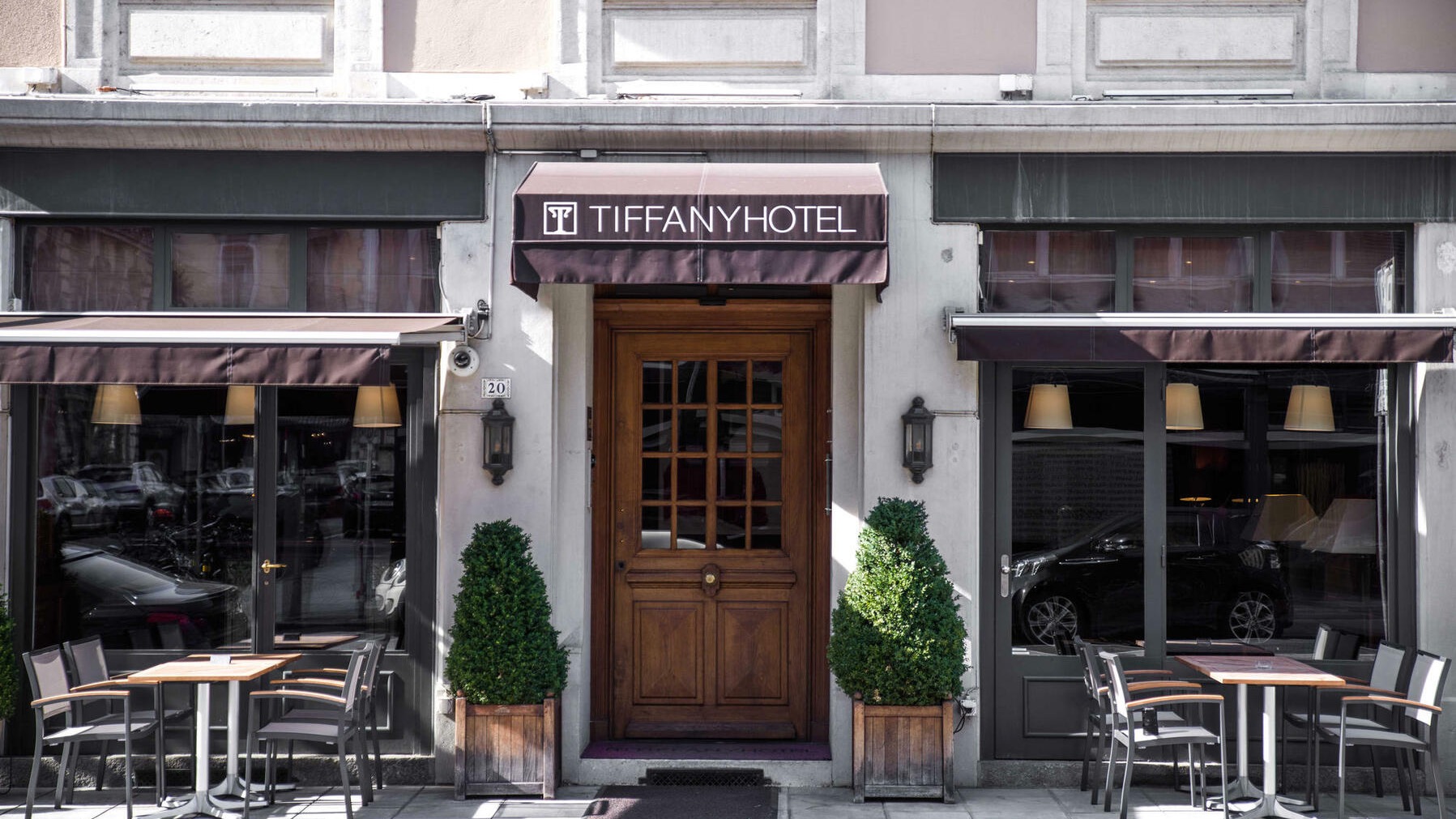 Outside The Tiffany Hotel in Geneva