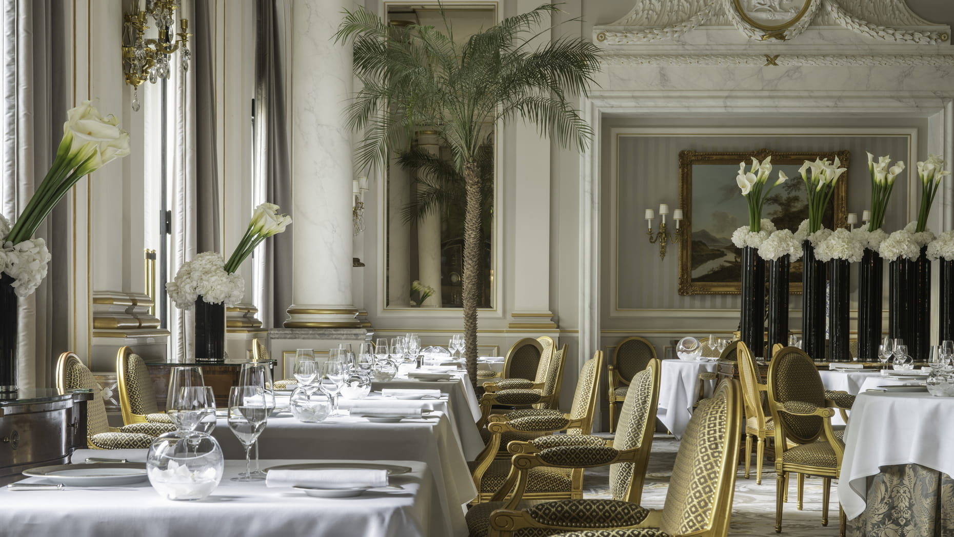 dining are of Le Cinq by Chef Christian Le Squer