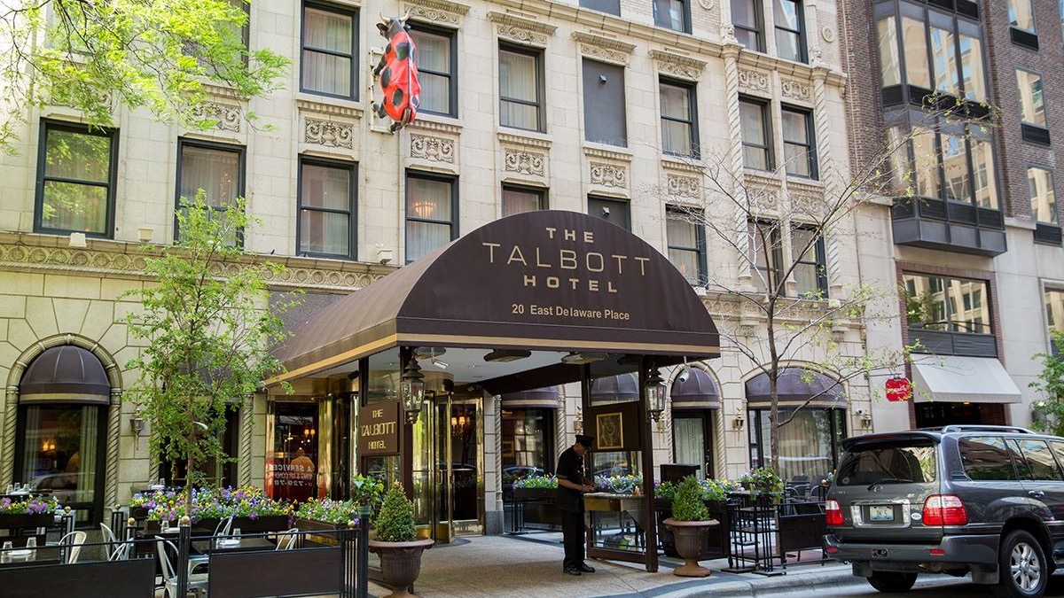 Outside The Talbott Hotel in Chicago at day time