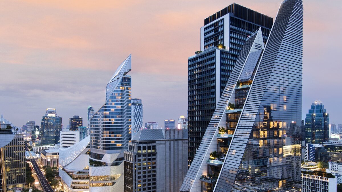 Exterior of rosewood bangkok hotel