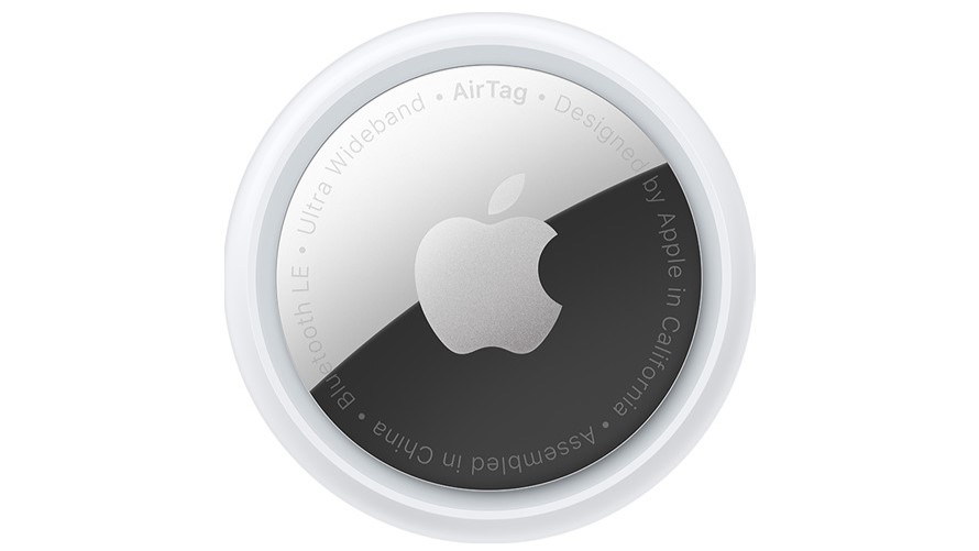 The grey and black Apple AirTag - Bluetooth 5.0