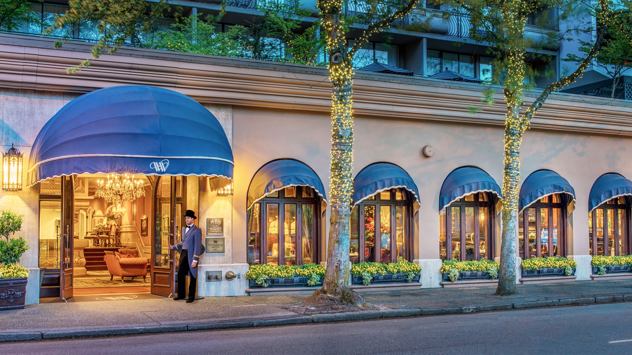 Main entrance of the wedgewood hotel & spa