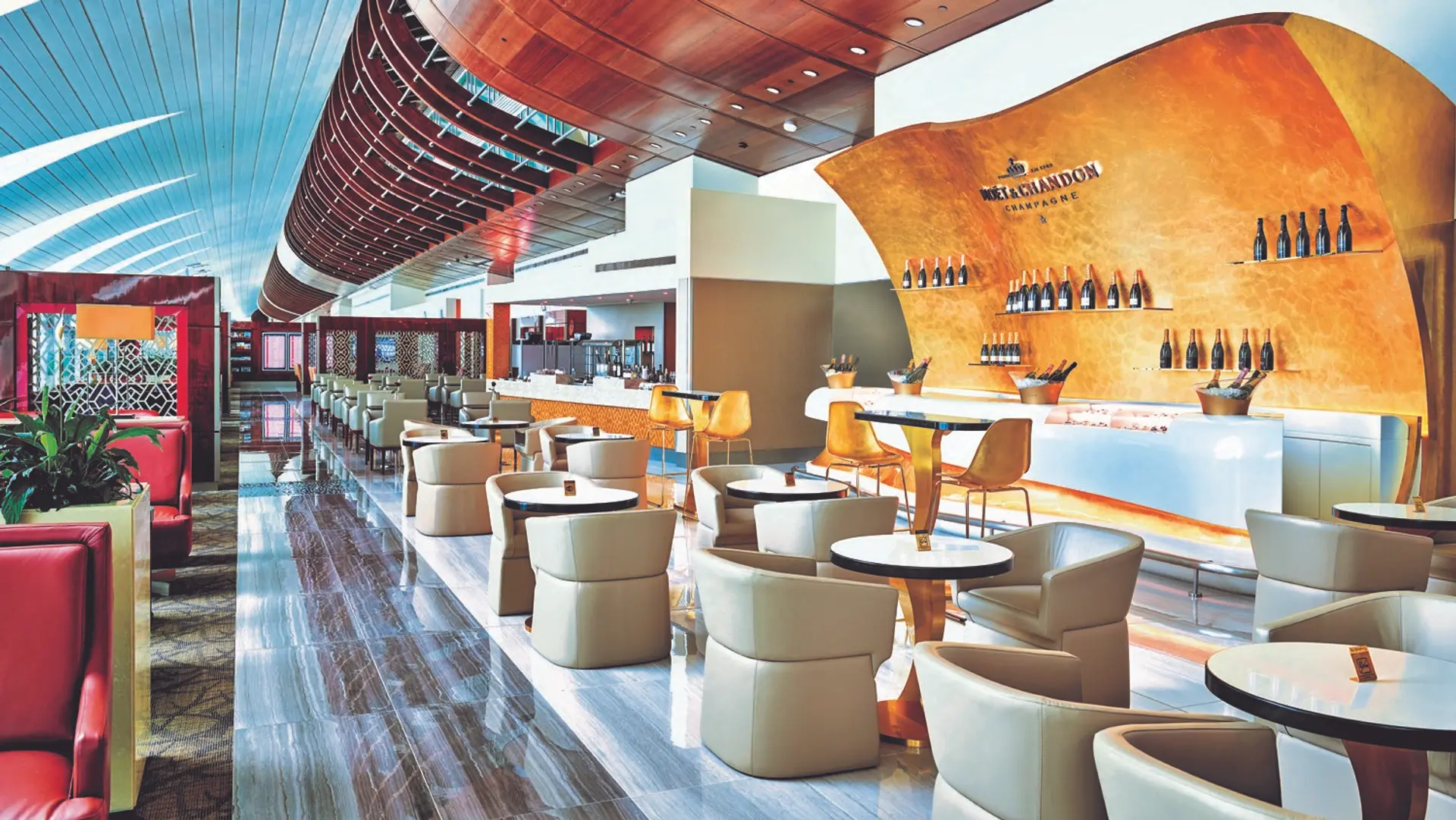 Exclusive AirPort lounge with MOET Å CHANDON wall